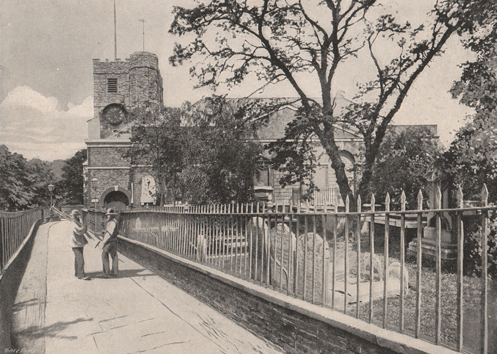 Richmond Church. London 1896 old antique vintage print picture