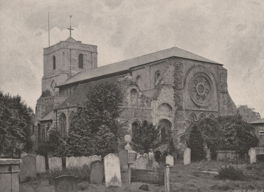Associate Product Waltham Abbey. Essex. Churches 1896 old antique vintage print picture