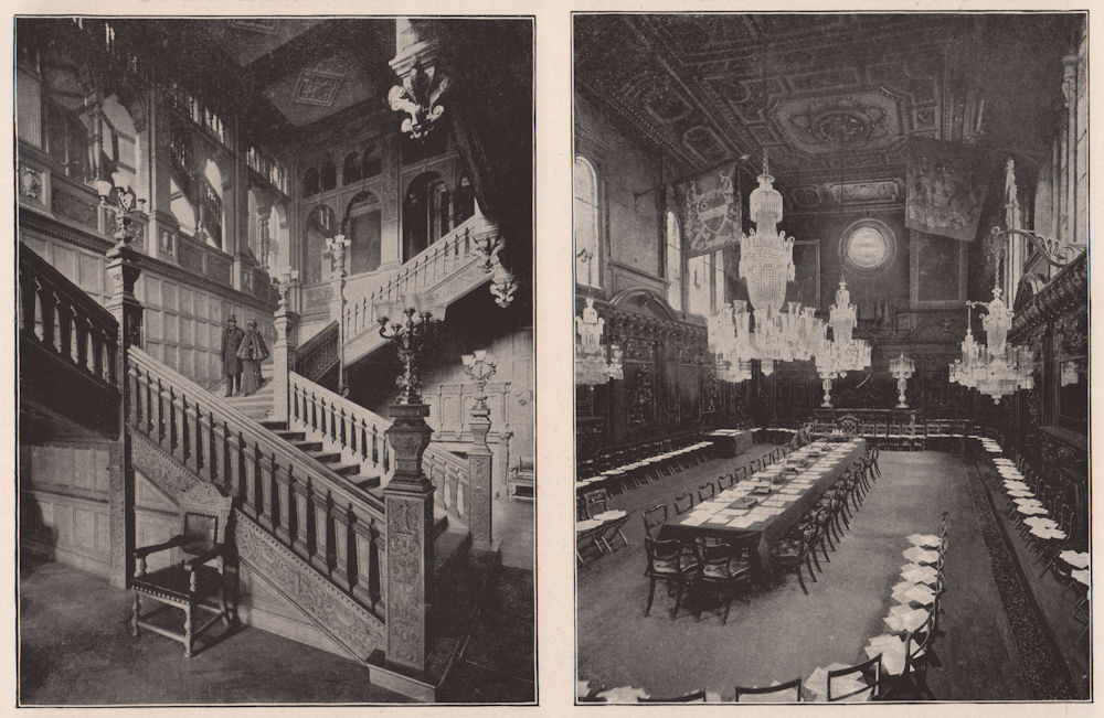 Associate Product The Grocers' Hall staircase; Mercers' Hall Livery meeting. London 1896 print