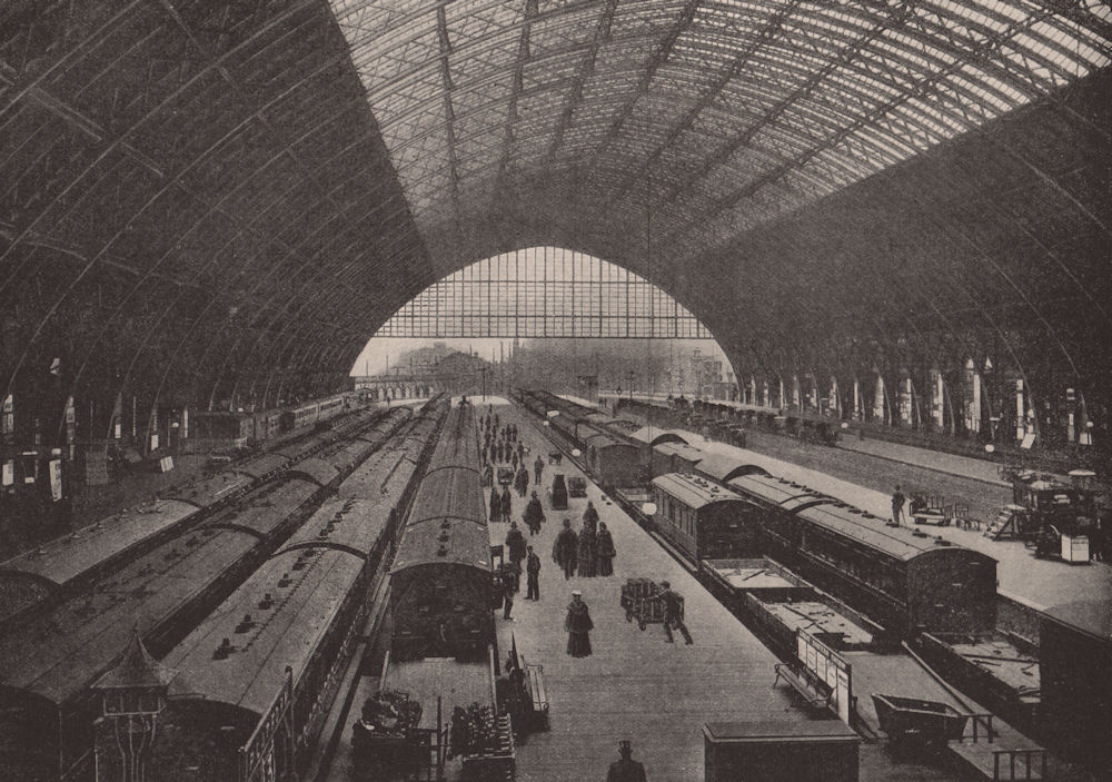 Associate Product St. Pancras Station. The Interior. London. Railways 1896 old antique print