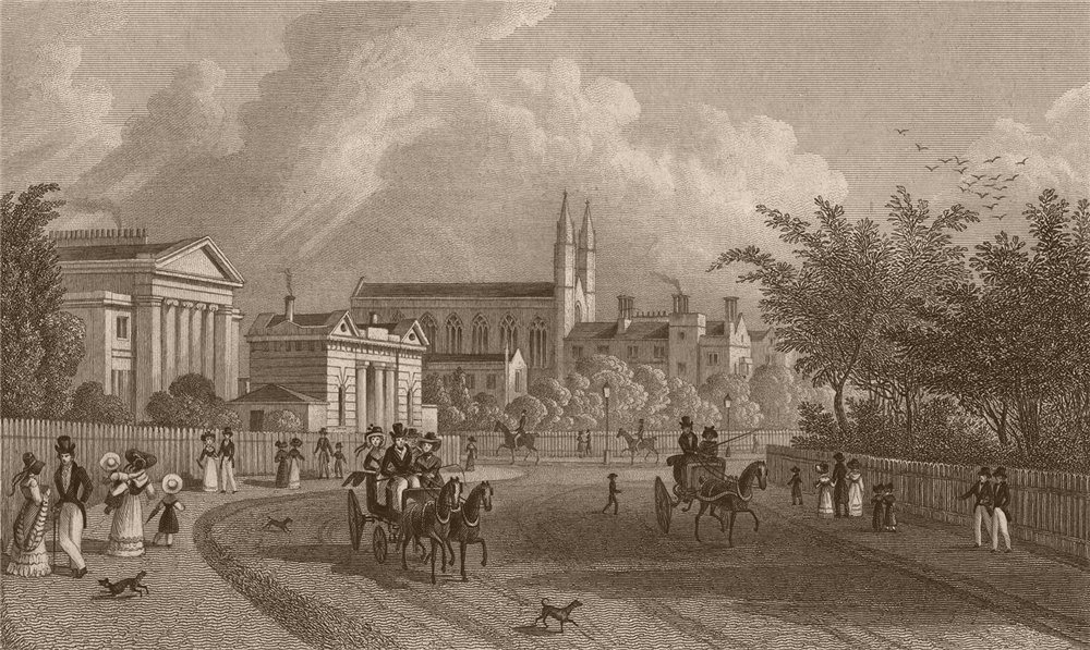 Associate Product View in the Regent's Park. London. SHEPHERD 1828 old antique print picture