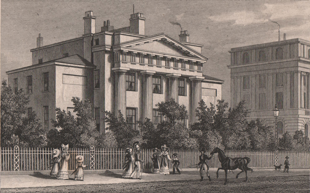 Associate Product REGENT'S PARK. Doric Villa. London. SHEPHERD 1828 old antique print picture