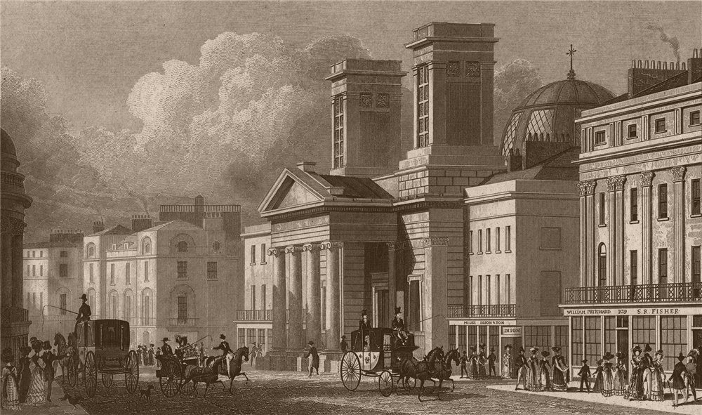 Associate Product REGENT STREET. St. George's church (Cockerell. Demolished 1896). SHEPHERD 1828