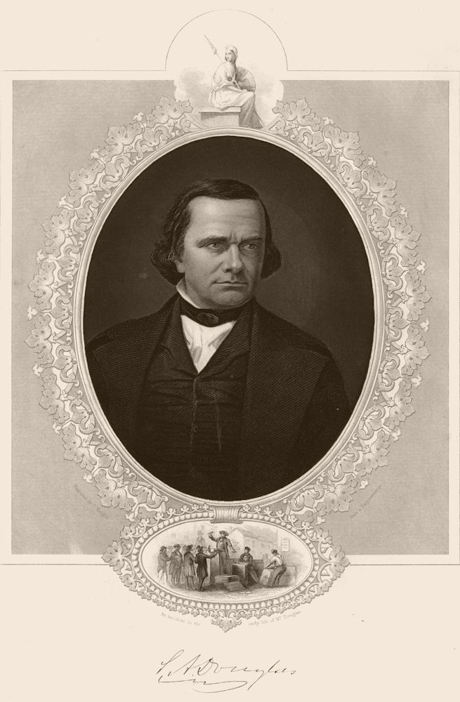 Associate Product AMERICAN CIVIL WAR. Portrait of S.A. Douglas. Politics 1864 old antique print