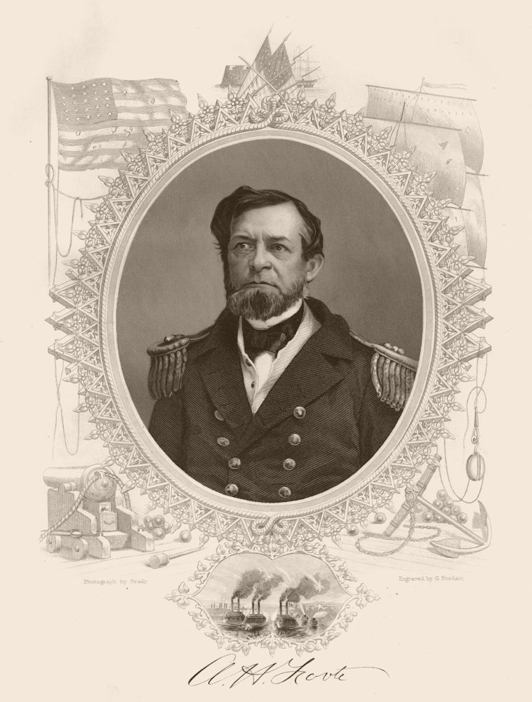 AMERICAN CIVIL WAR. Portrait of General Foote 1864 old antique print picture