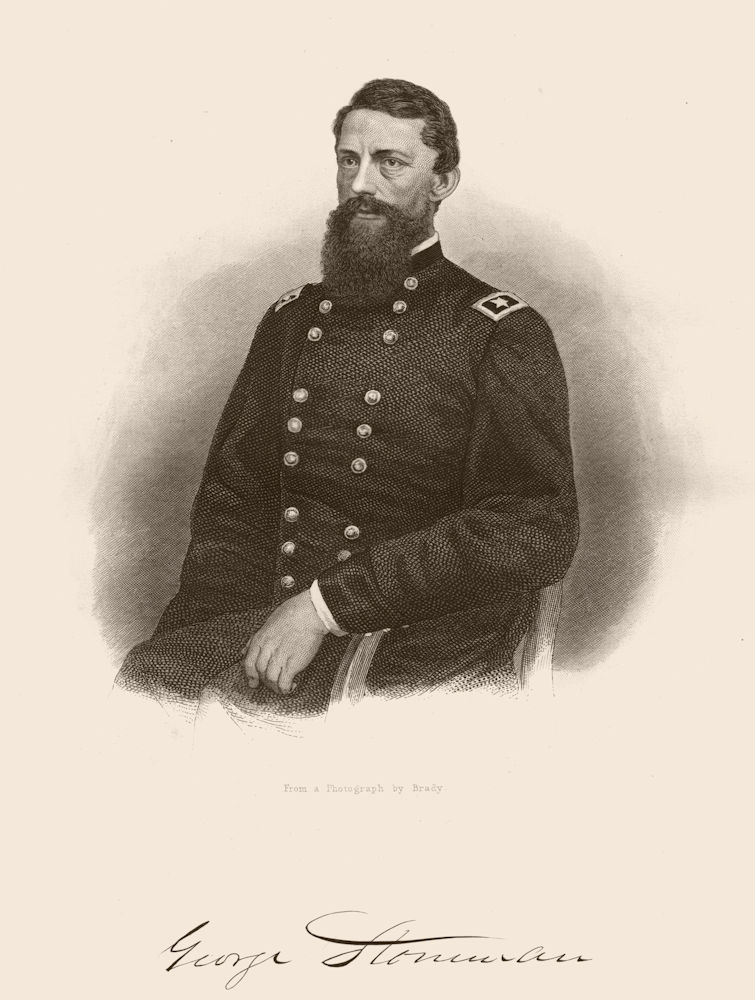 AMERICAN CIVIL WAR. Portrait of General Stoneman 1864 old antique print