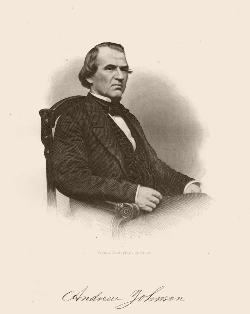 Associate Product AMERICAN CIVIL WAR. Portrait of President Andrew Johnson 1864 old print