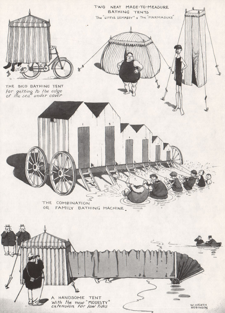 Associate Product HEATH ROBINSON. New Season's Bathing Machines 1973 old vintage print picture