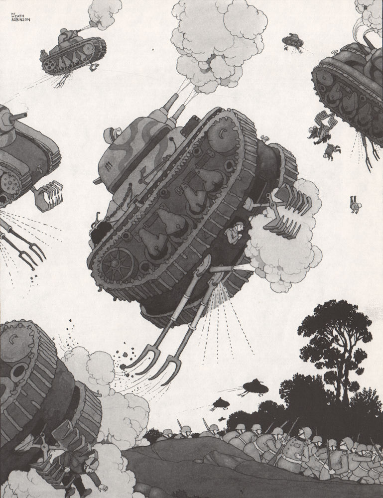 Associate Product HEATH ROBINSON. The jumping tank. Second World War 1973 old vintage print