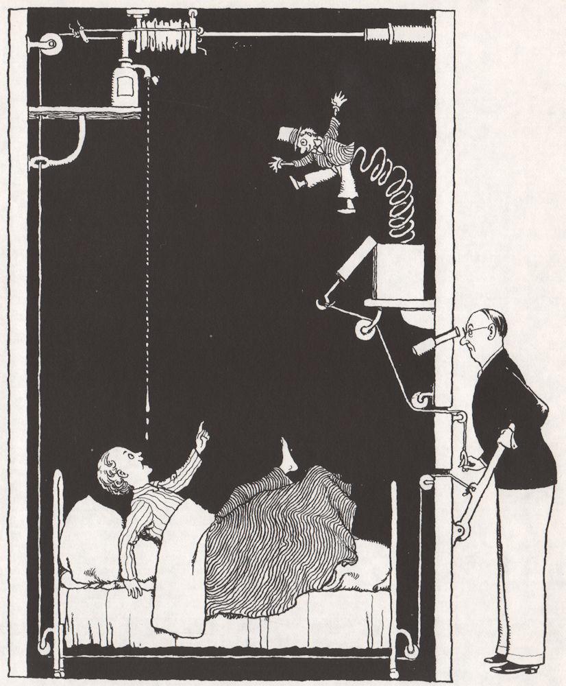 Associate Product HEATH ROBINSON. Administering dose of medicine to a boy. Domestic 1973 print