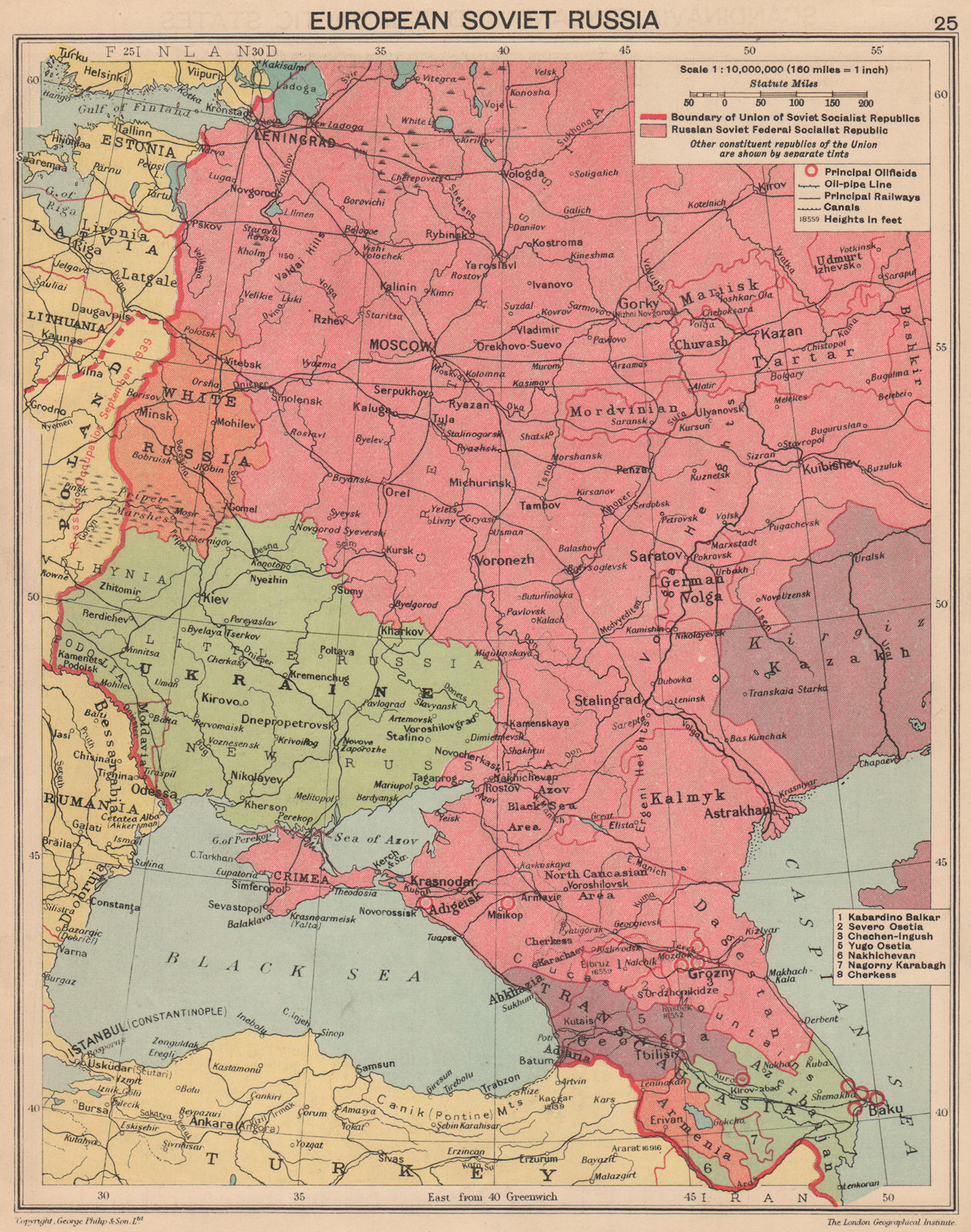 Associate Product WORLD WAR TWO. European Soviet Russia. Russian Crimea. Poland 1940 old map