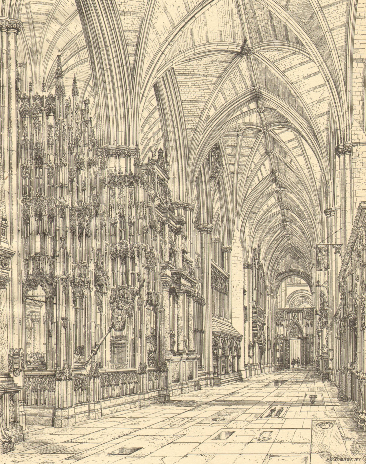 Associate Product MEDIEVAL LONDON. Old St. Paul's Cathedral. The north Aisle of the east end 1923