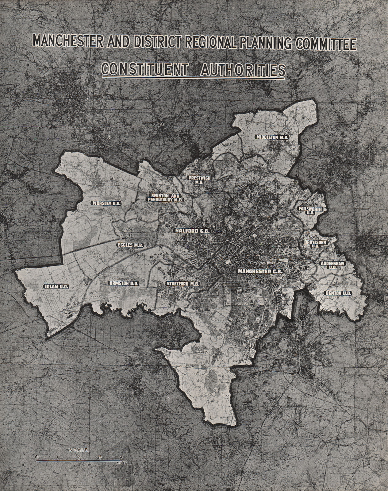 Associate Product MANCHESTER PLAN 1945. Constituent Authorities 1945 old vintage map chart