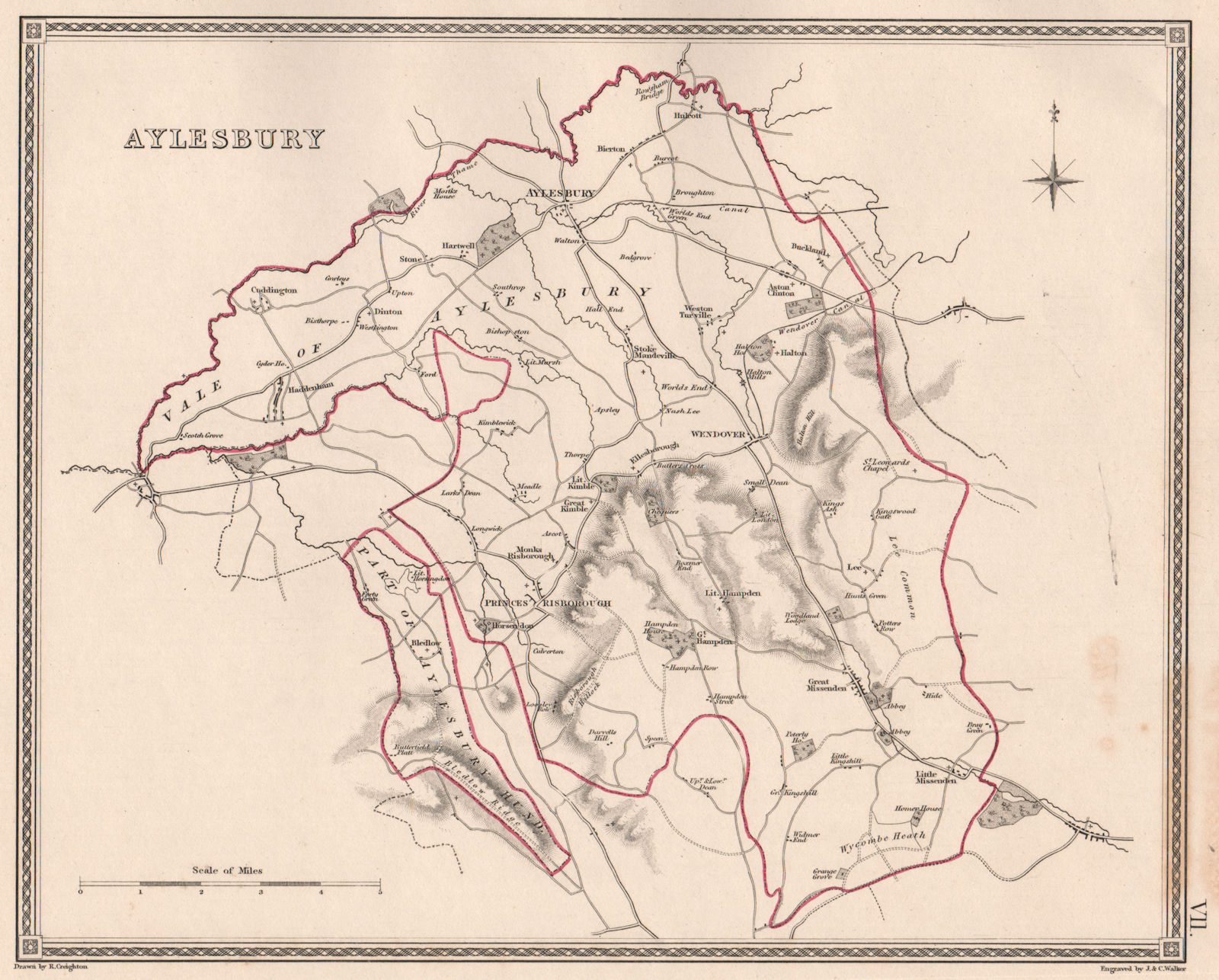Associate Product AYLESBURY borough plan. Buckinghamshire towns. CREIGHTON/WALKER 1835 old map