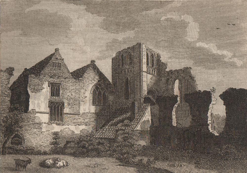 CASTLE ACRE or Estacre Monastery, Norfolk. Plate 2. GROSE 1776 old print