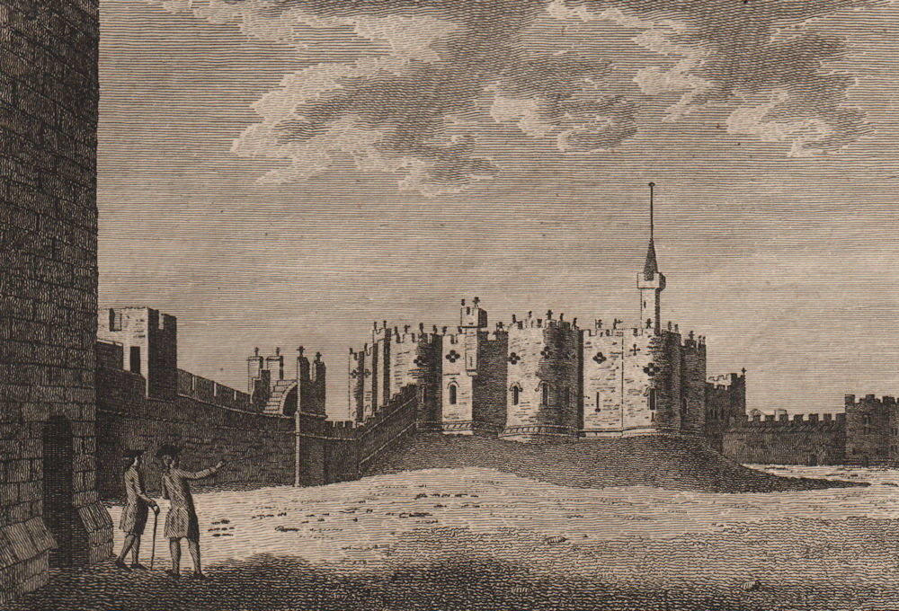ALNWICK CASTLE, in Northumberland Plate 3. GROSE 1776 old antique print