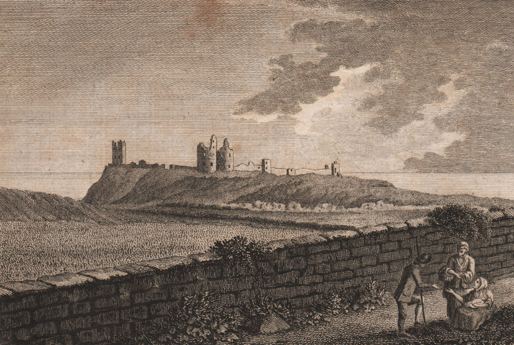 DUNSTANBURGH CASTLE, Northumberland. 'Dunstanbrough Castle'. GROSE 1776 print