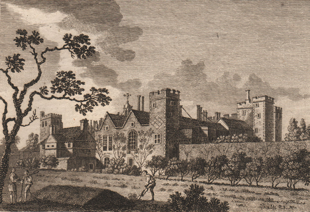LAMBETH PALACE, Surrey. Plate 2. London. GROSE 1776 old antique print picture