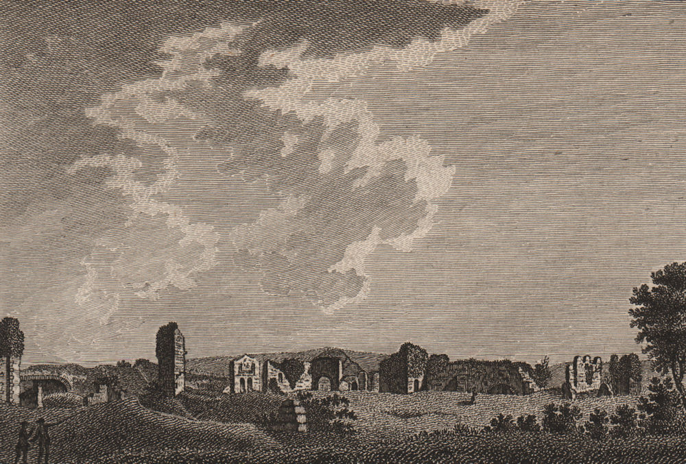 LEWES PRIORY, Sussex Plate 2. GROSE 1776 old antique vintage print picture