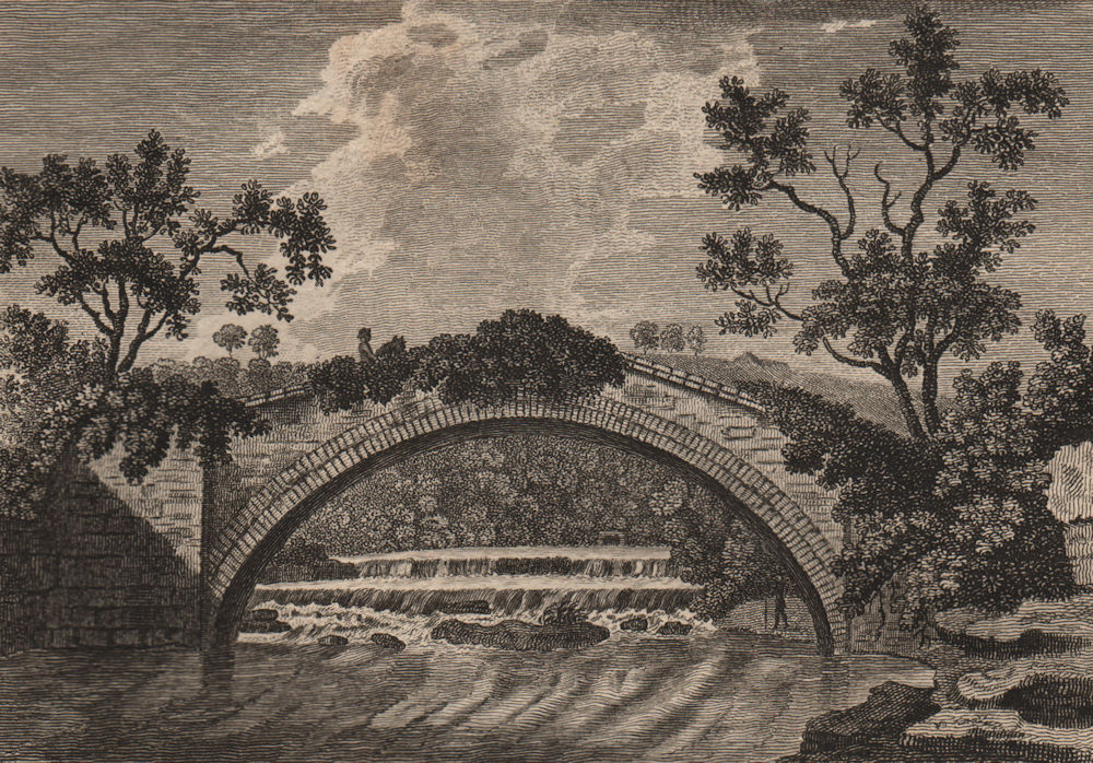 YORKSHIRE York bridge river Foss DUGDALE c1840 old antique print picture