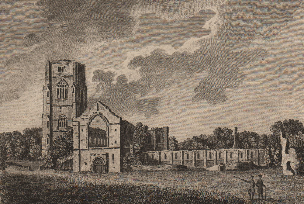 Associate Product FOUNTAINS ABBEY, Yorkshire. Plate 1. GROSE 1776 old antique print picture