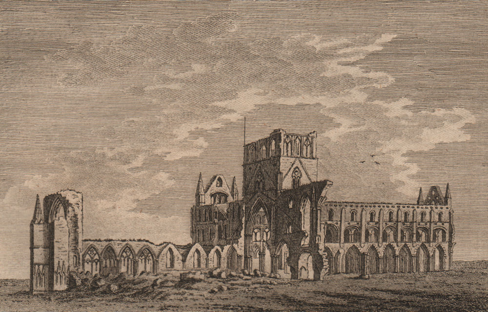 WHITBY ABBEY, Yorkshire. Plate 2. GROSE 1776 old antique vintage print picture