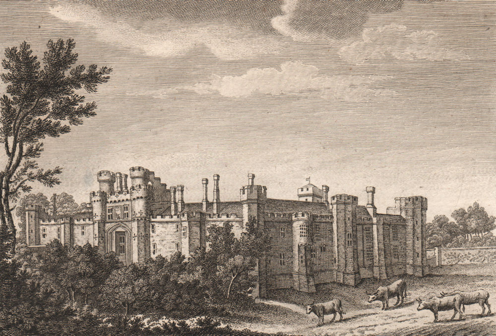 HERSTMONCEUX CASTLE, Sussex. 'Herstmonceaux Castle'. Plate 1. GROSE 1776 print