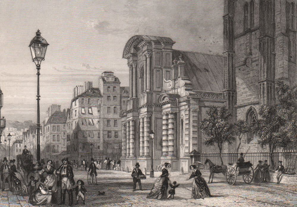 Associate Product LE HAVRE. Église Notre-Dame. Seine-Maritime 1844 old antique print picture