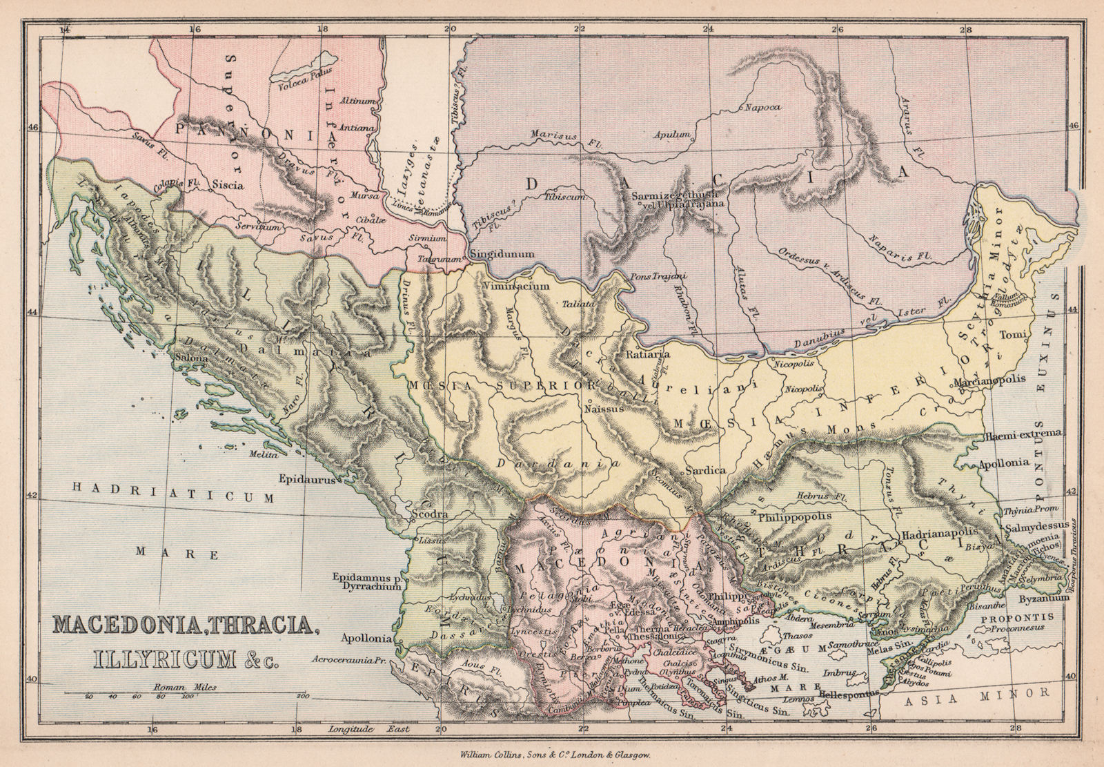 ANCIENT GREECE NORTH. 'Macedonia, Thracia, Illyricum &c.'. BARTHOLOMEW 1878 map