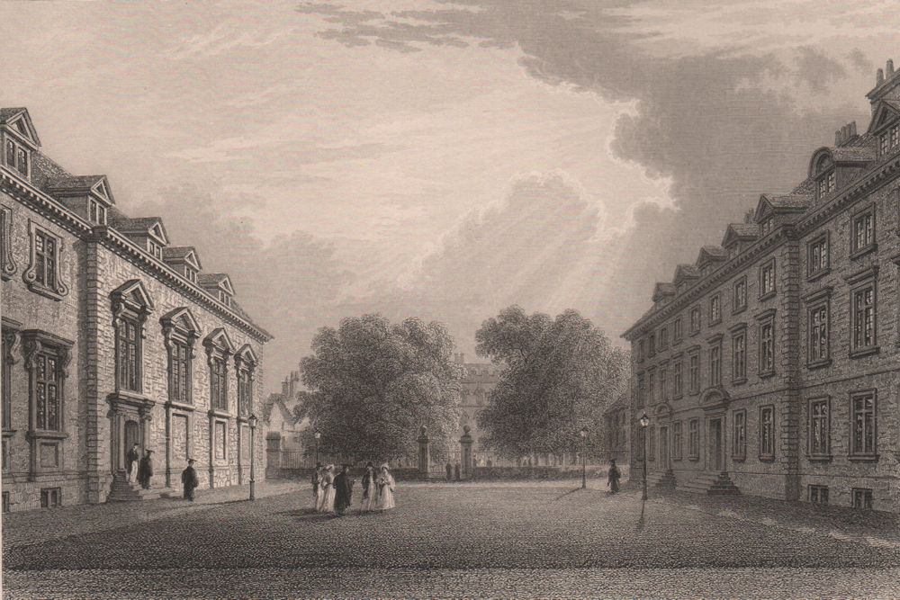 SAINT KATHARINE'S HALL, Cambridge. LE KEUX 1841 old antique print picture