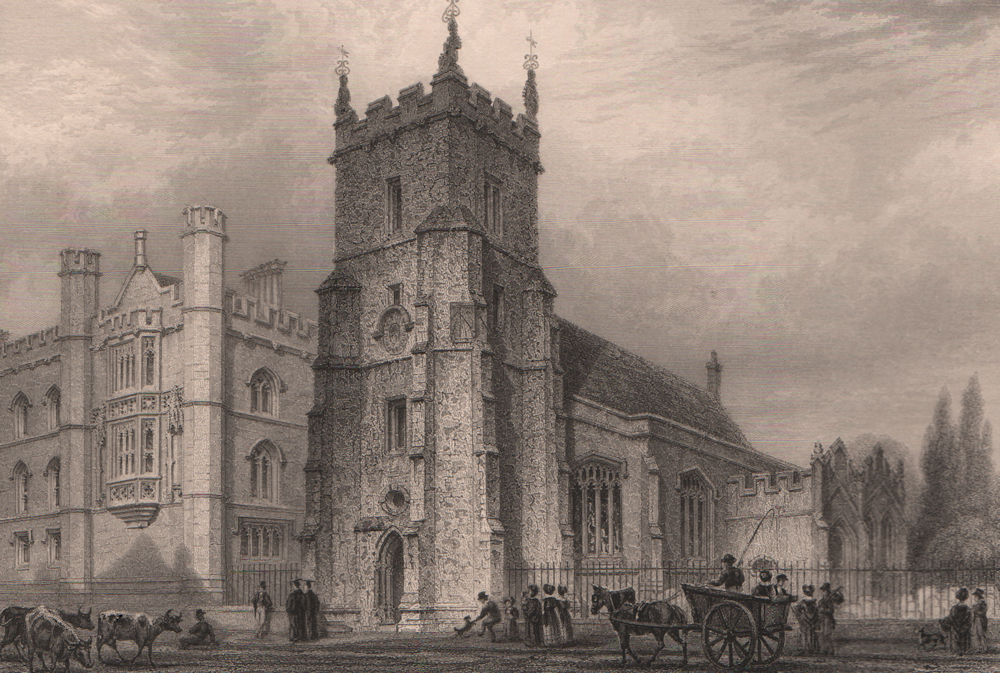 CAMBRIDGE. St. Botolph's Church. LE KEUX 1841 old antique print picture