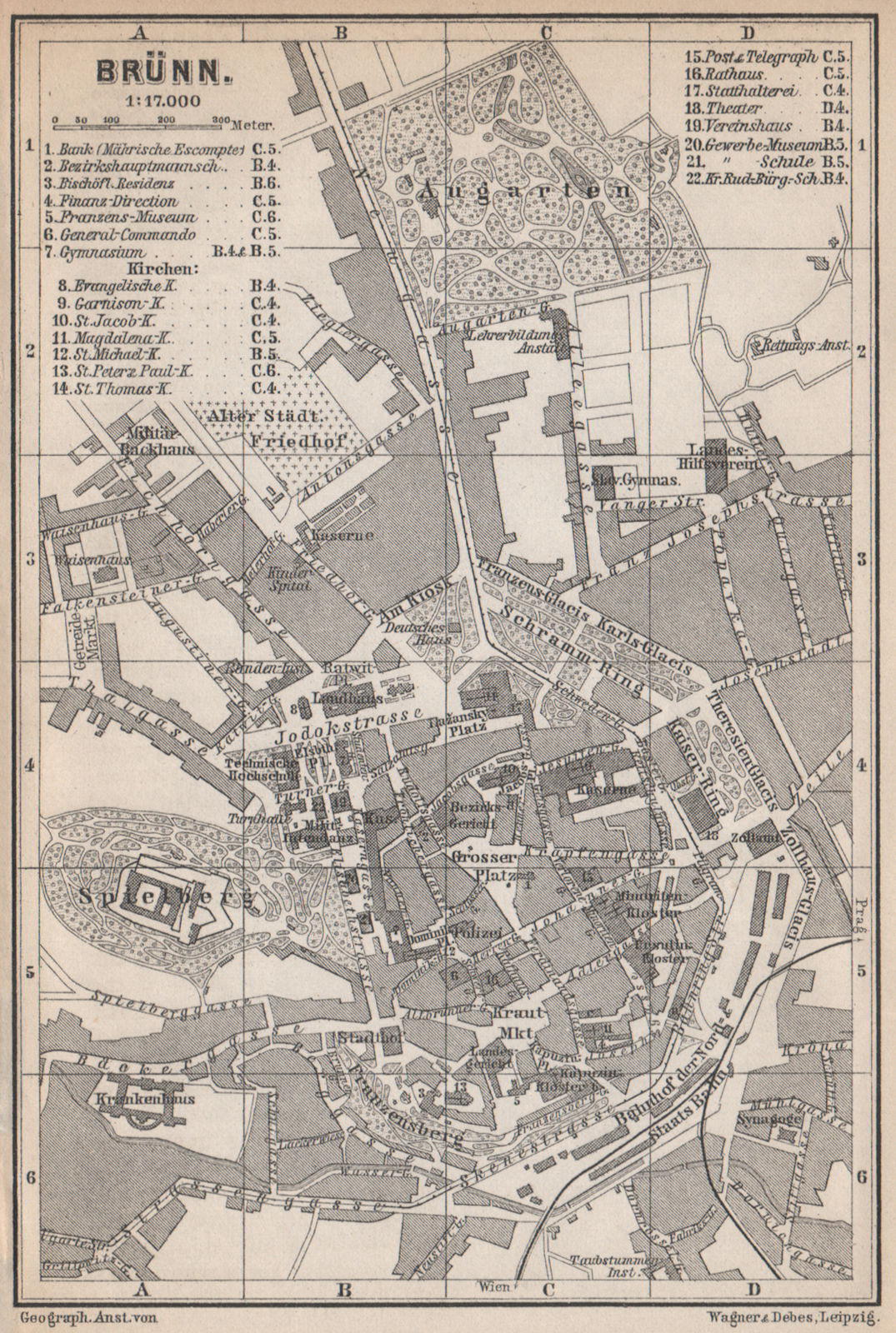 Associate Product BRNO (BRUNN BRÜNN) antique town city plan mesta. Czech Republic mapa 1896