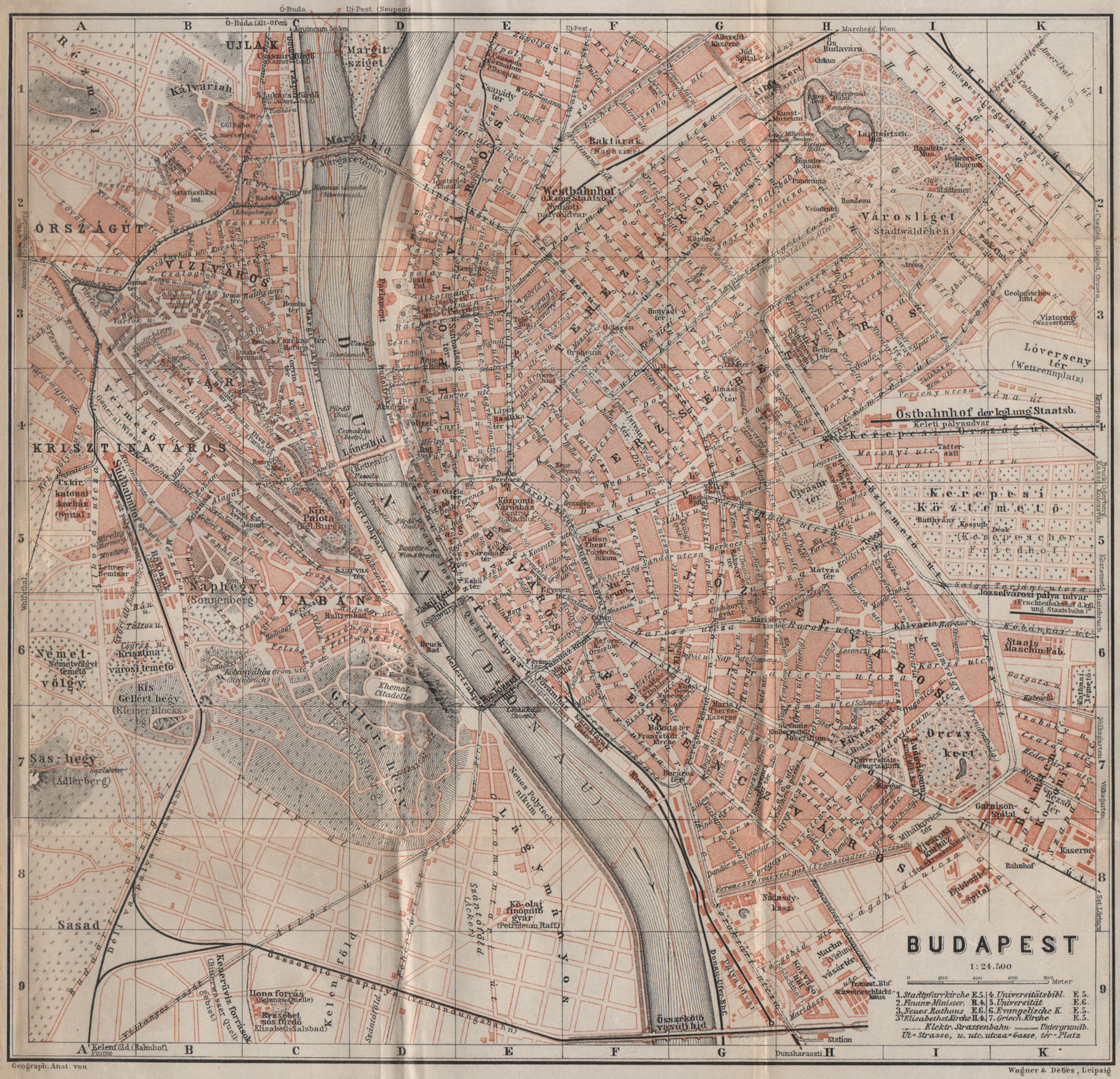BUDAPEST antique town city plan. Hungary. Magyarorszag terkep 1905 old map