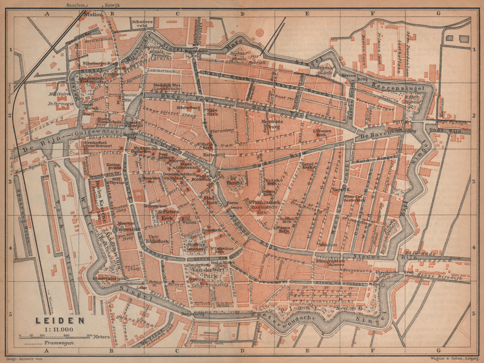 Associate Product LEIDEN LEYDEN antique town city stadsplan. Netherlands kaart. BAEDEKER 1901 map