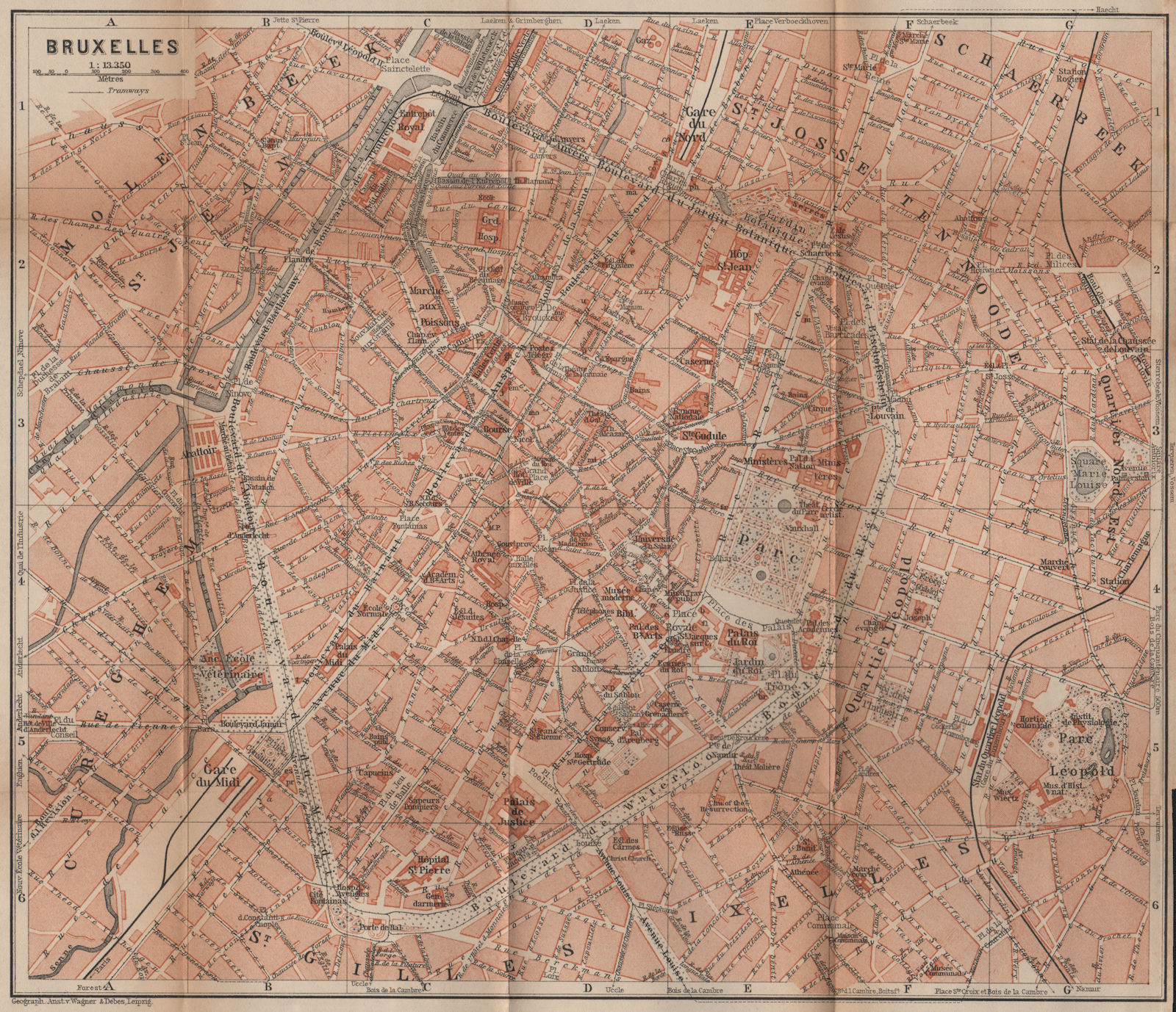 BRUSSELS BRUXELLES BRUSSEL town city plan de la ville. Belgium carte 1905 map