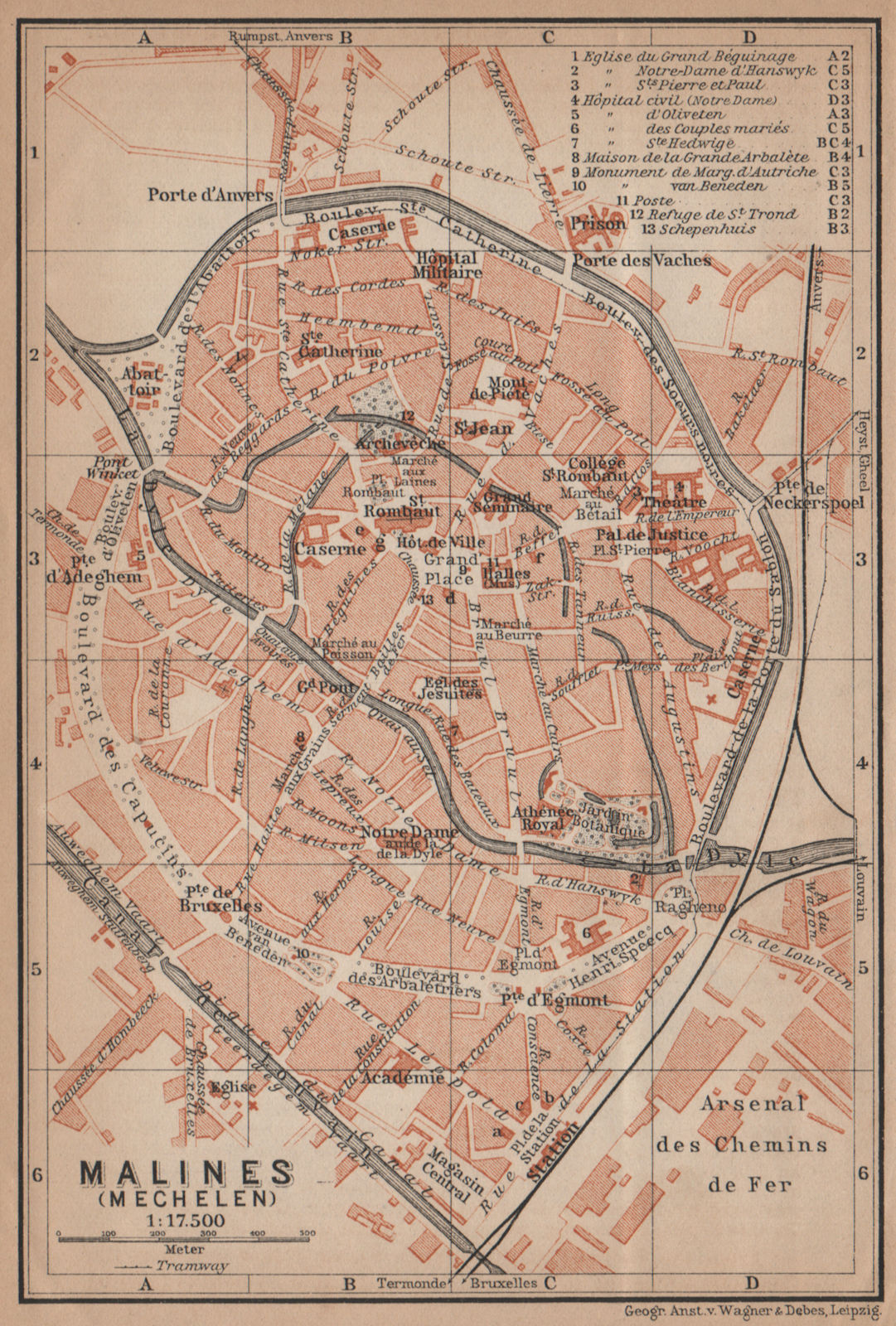 Associate Product MALINES MECHELEN MECHLIN antique town city plan. Belgium carte 1905 old map