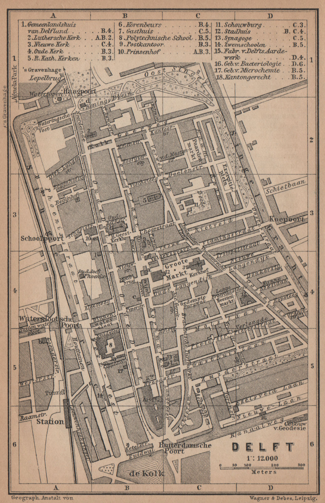 Associate Product DELFT antique town city stadsplan. Netherlands kaart. BAEDEKER 1905 old map
