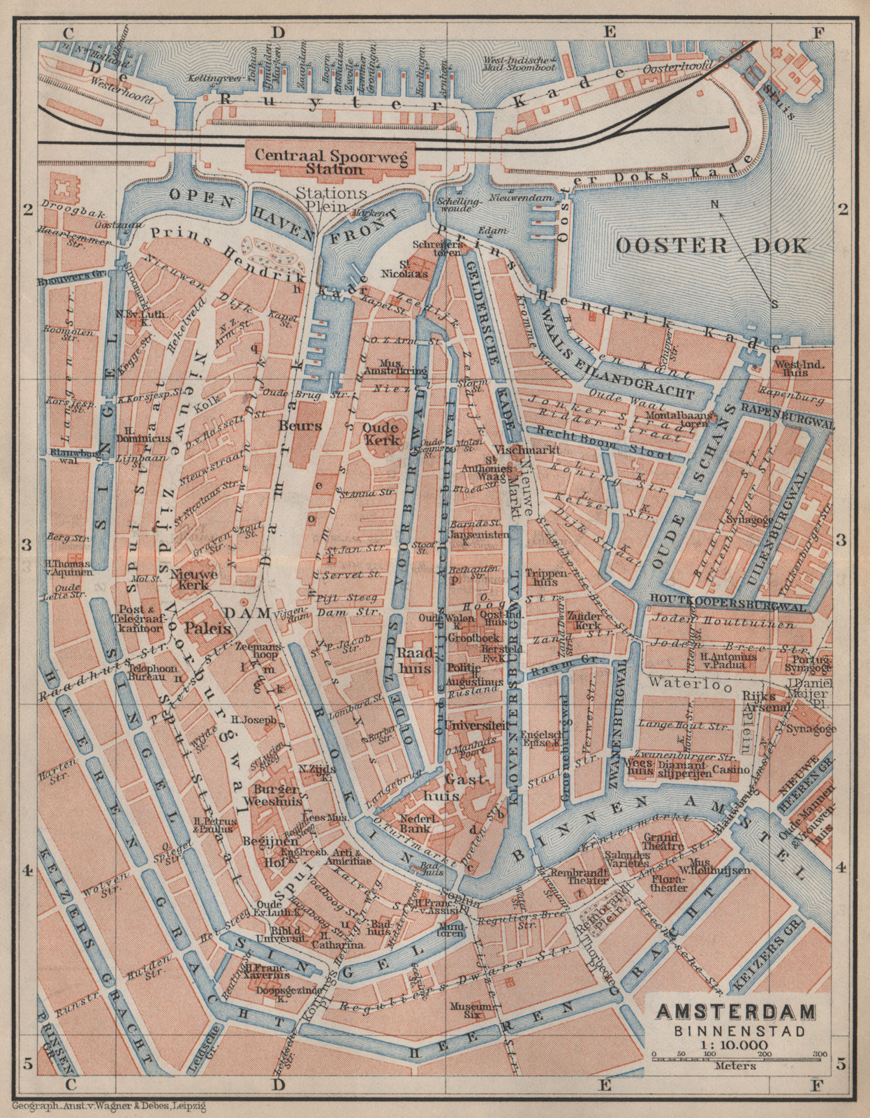 Associate Product AMSTERDAM BINNENSTAD inner town centre/city stadsplan. Netherlands 1905 map