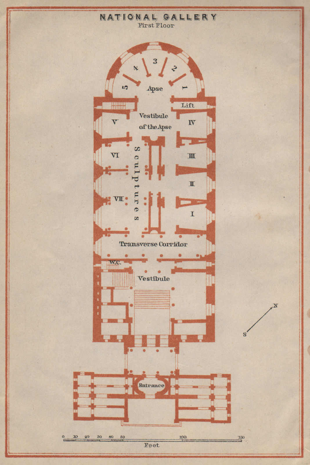 Associate Product ALTE NATIONALGALERIE, Berlin. Old National gallery. First floor plan 1910 map