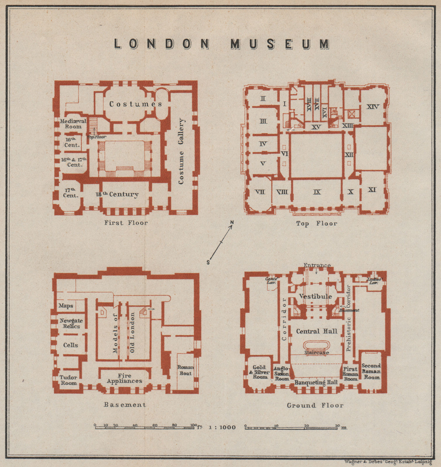 Associate Product LONDON MUSEUM floor plan. Lancaster House, St James's.Museum of London 1930 map