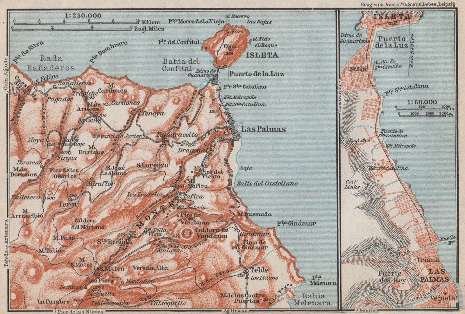 Associate Product LAS PALMAS DE GRAN CANARIA town city plan & environs. Canary Islands  1911 map