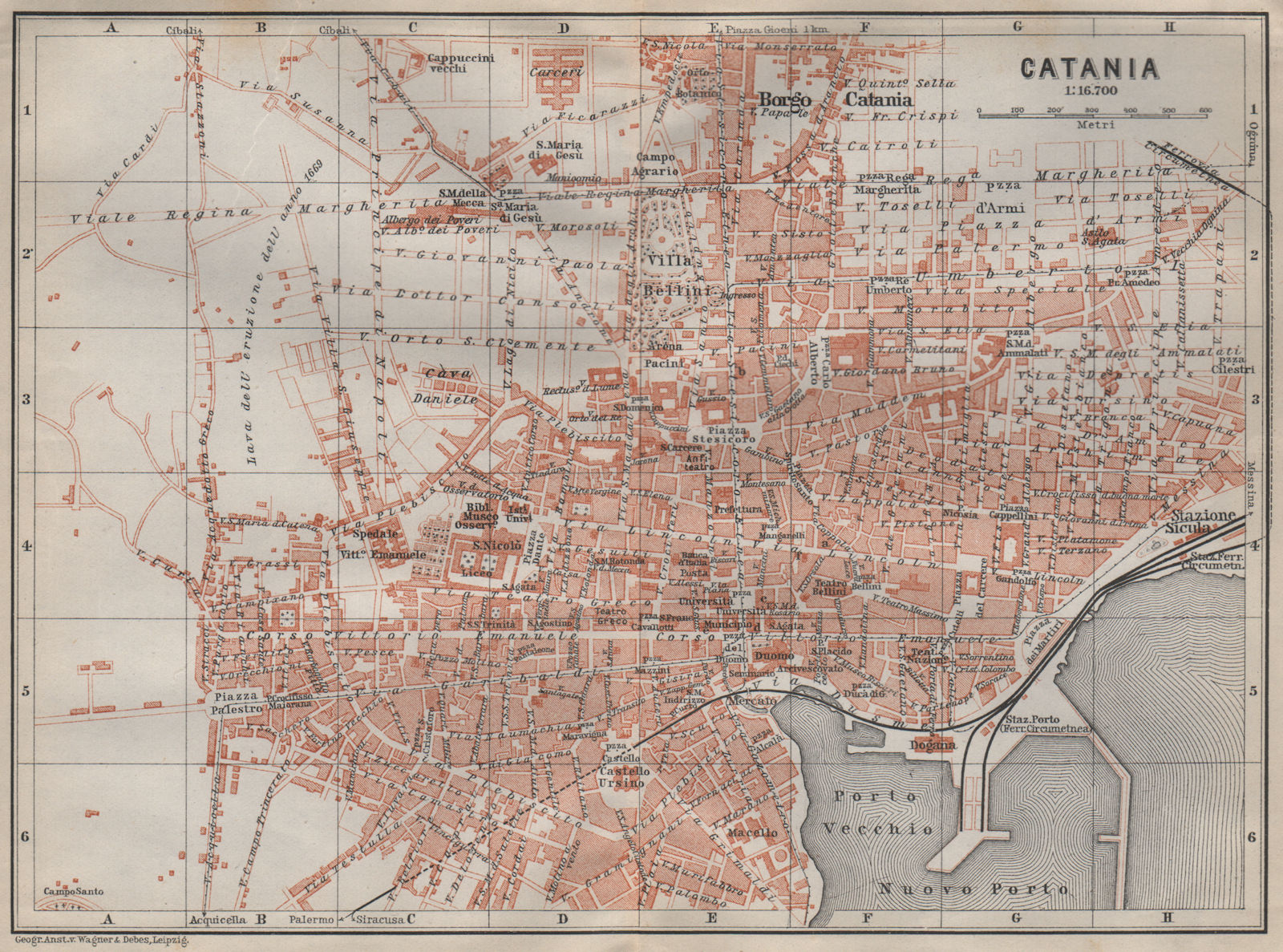 Associate Product CATANIA antique town city plan piano urbanistico. Italy mappa 1911 old