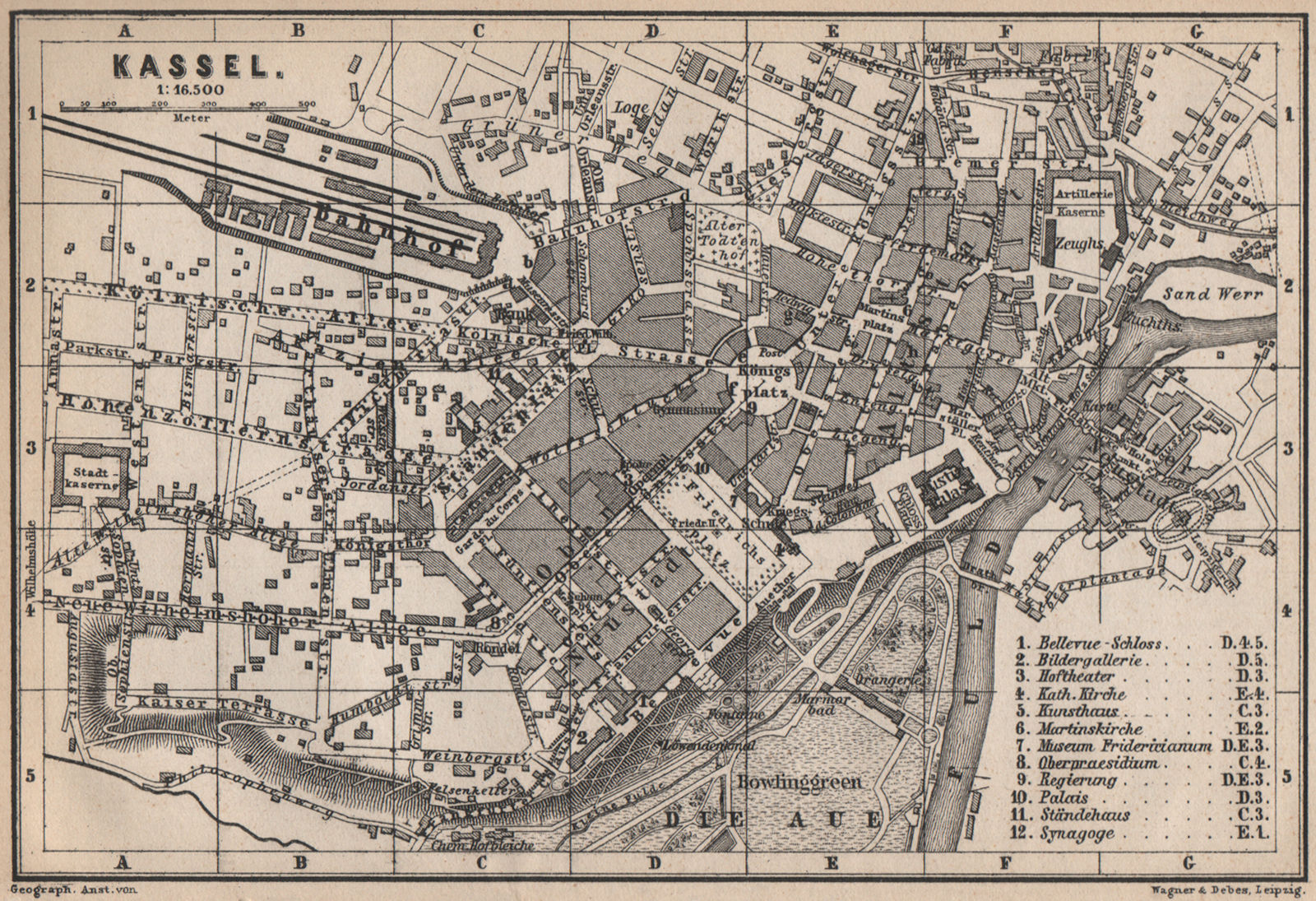 Associate Product KASSEL CASSEL antique town city stadtplan. Hesse. Germany karte 1886 old map