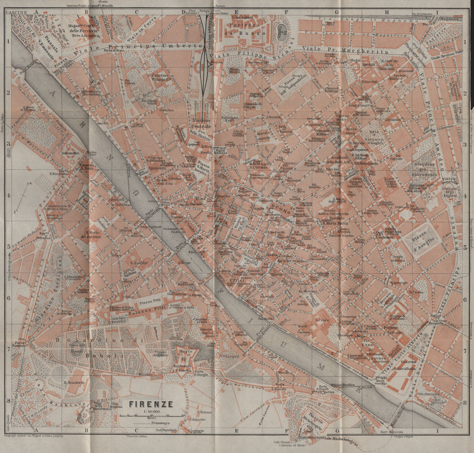 Associate Product FIRENZE FLORENCE antique town city plan piano urbanistico. Italy mappa 1909