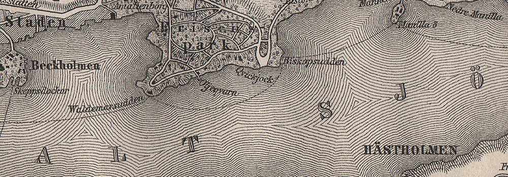 BAEDEKER 1912 old antique map Sweden karta DJURGARDEN Djurgården Stockholm 