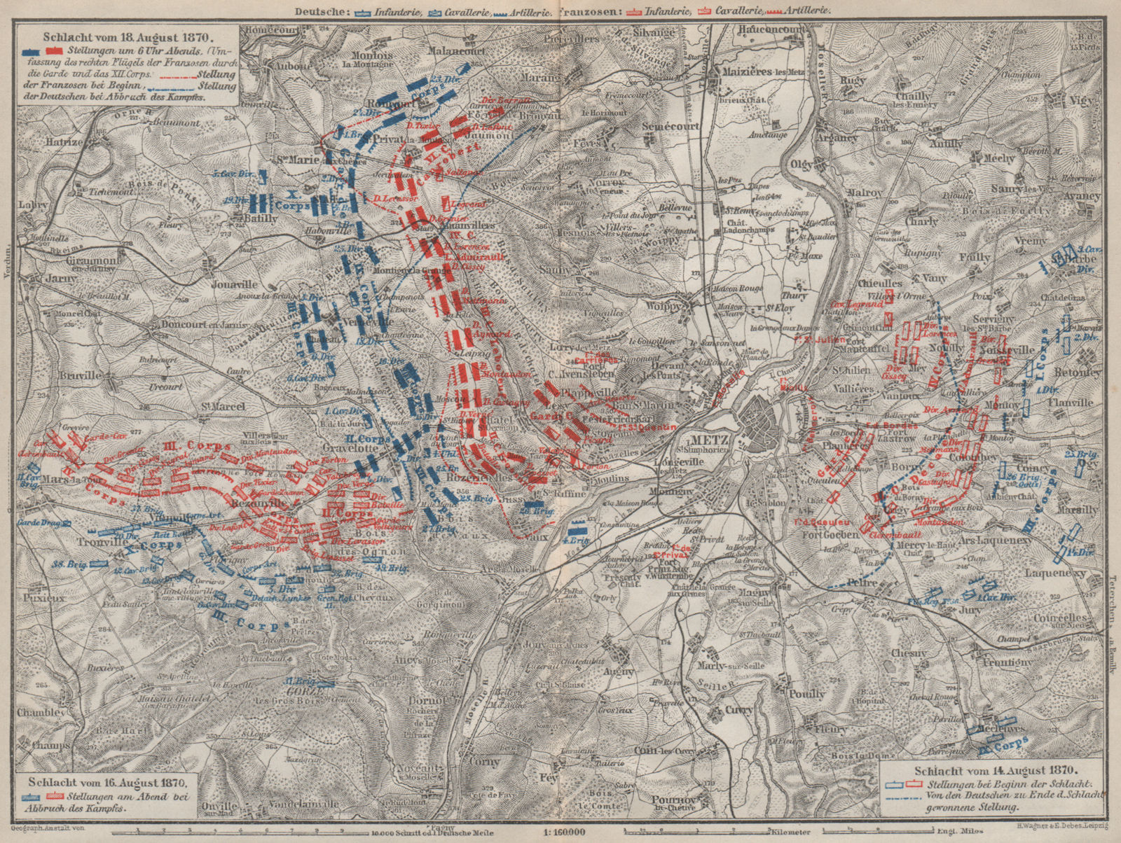 Associate Product FRANCO-PRUSSIAN WAR. Battle of Mars-La-Tour Borny–Colombey 1870 Metz 1906 map
