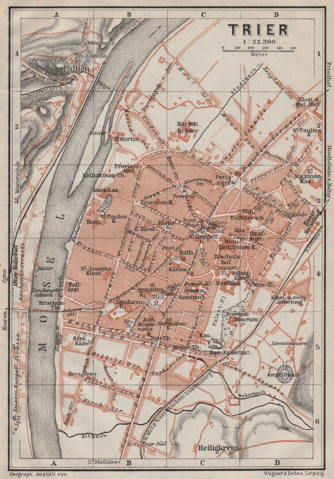 Associate Product TRIER town city stadtplan. Rhineland-Palatinate. Trèves Treves karte 1906 map