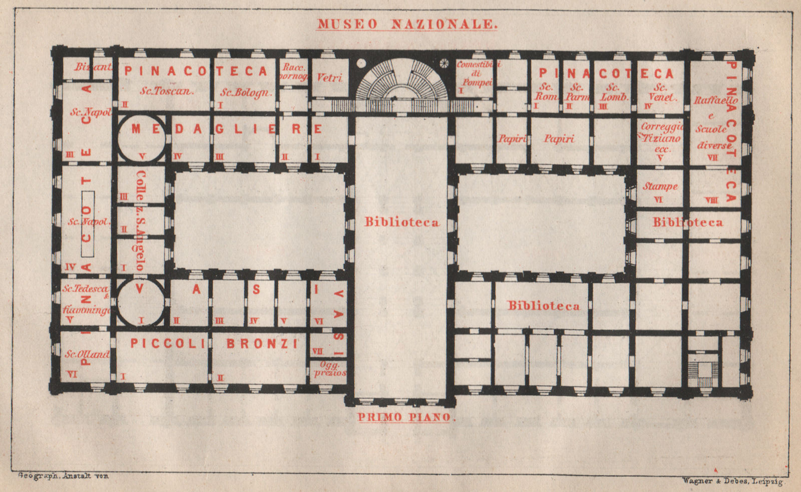 MUSEO NAZIONALE ROMANO; PRIMO PIANO first floor plan. Rome mappa 1896 old