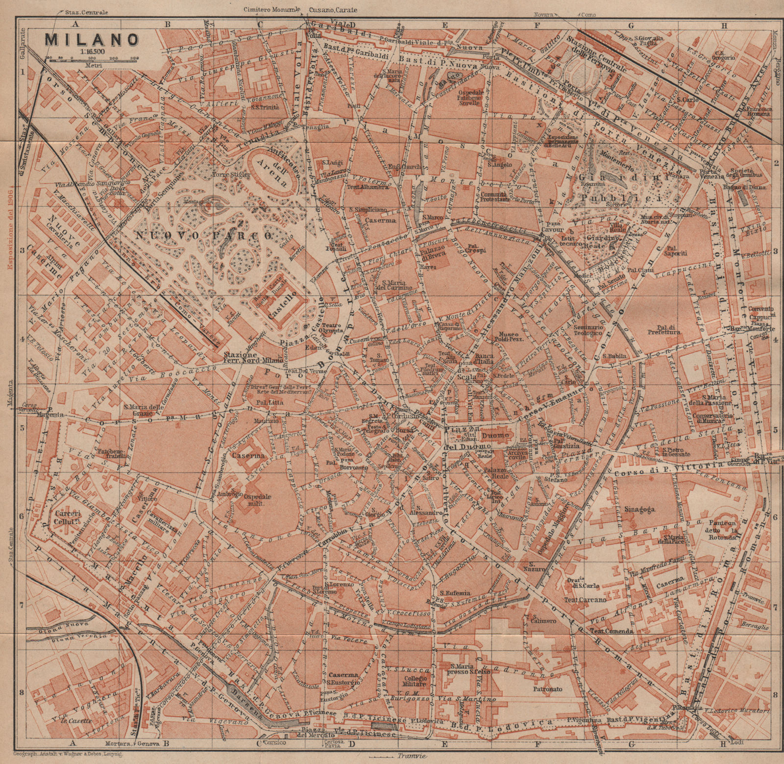 Associate Product MILAN MILANO. town city plan piano urbanistico. Italy mappa. BAEDEKER 1907