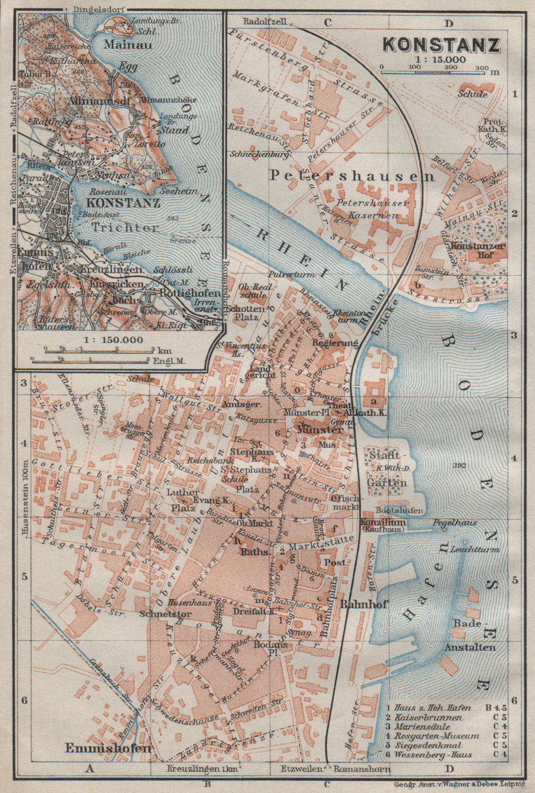 Associate Product CONSTANCE. KONSTANZ. town city stadtplan. Germany karte. BAEDEKER 1911 old map